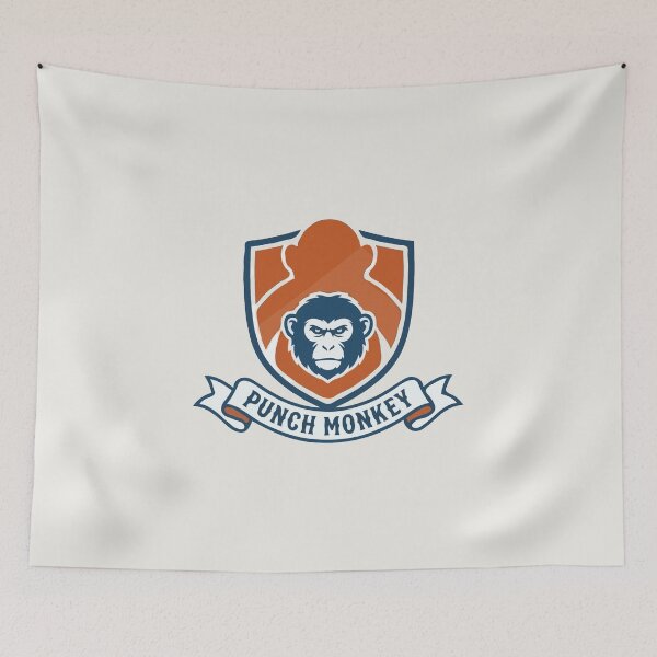 Item preview, Retro Punch Monkey Primate Fighting Crest Emblem designed and sold by Custom Crest.