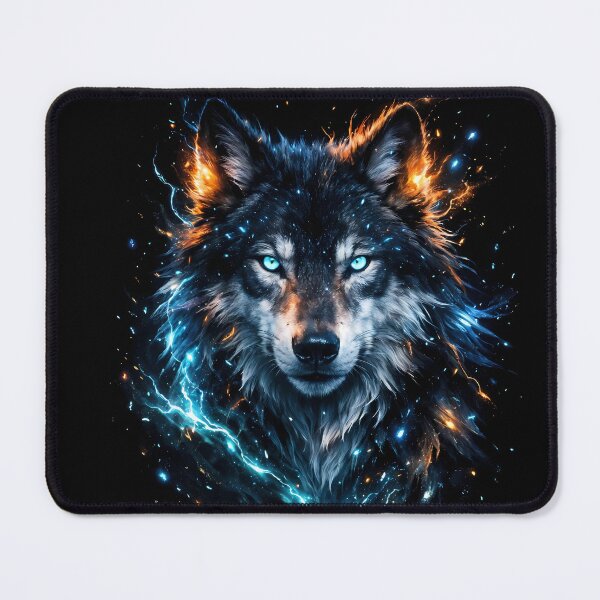 Item preview, Electric Wolf Spirit - Neon Fantasy Wildlife Art designed and sold by KingCuppaDigitalArt.