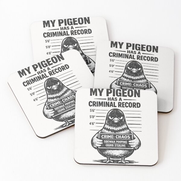Item preview, Funny Pigeon Mugshot – Criminal Record Bird Humor designed and sold by Pawsome Quotes.