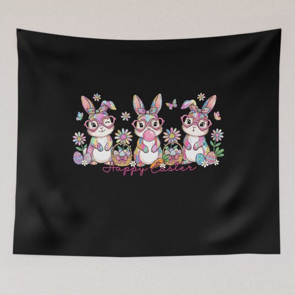 Item preview, Girls Happy Easter Bunny Trio designed and sold by KroghDs.