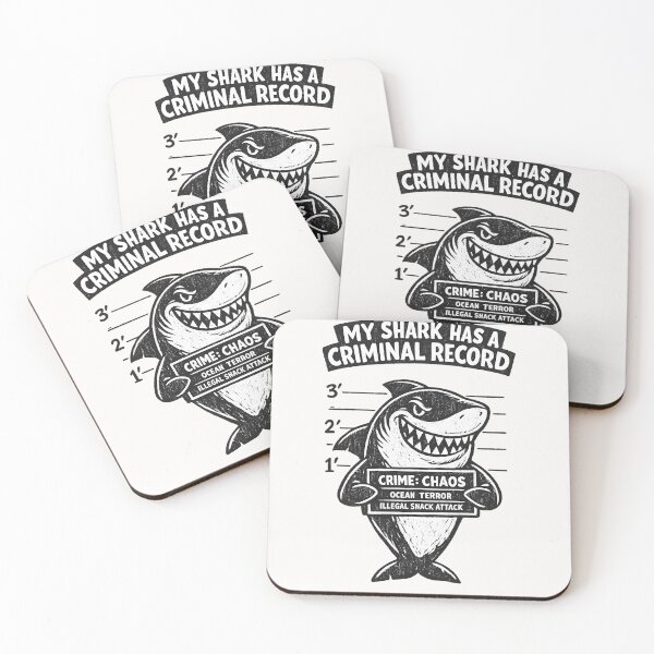 Item preview, Funny Shark Mugshot – Criminal Record Ocean Humor designed and sold by Pawsome Quotes.