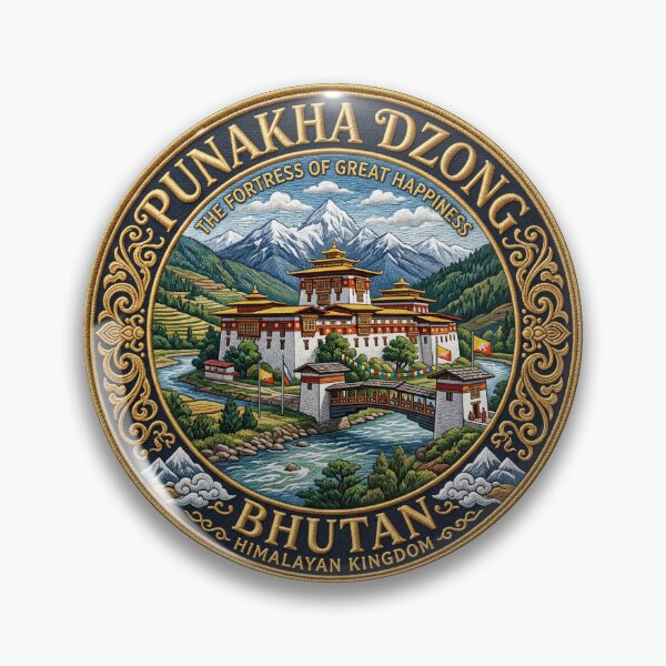 Item preview, Punakha Dzong, Bhutan – monastery fortress, river & Himalayas designed and sold by Girih.