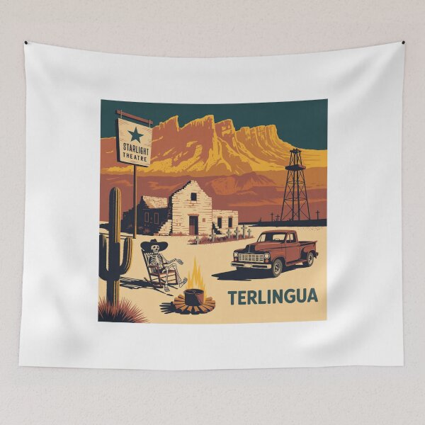 Item preview, Terlingua Texas: Desert Ghost Town Illustration designed and sold by CircinusStore.