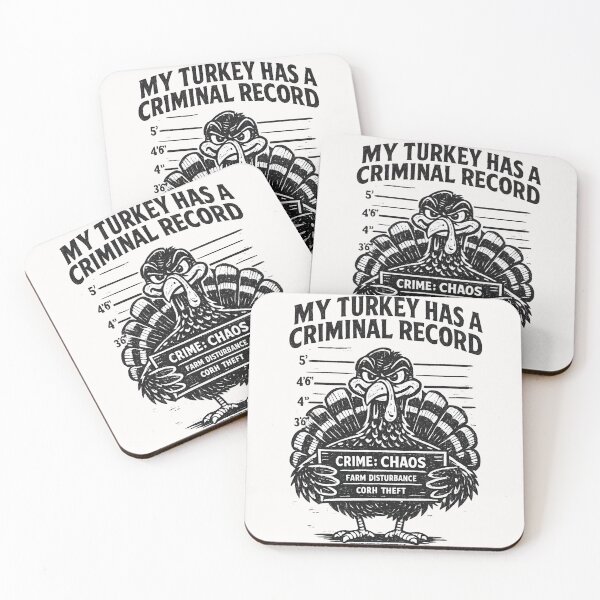 Item preview, Funny Turkey Mugshot – Criminal Record Farm Humor designed and sold by Pawsome Quotes.