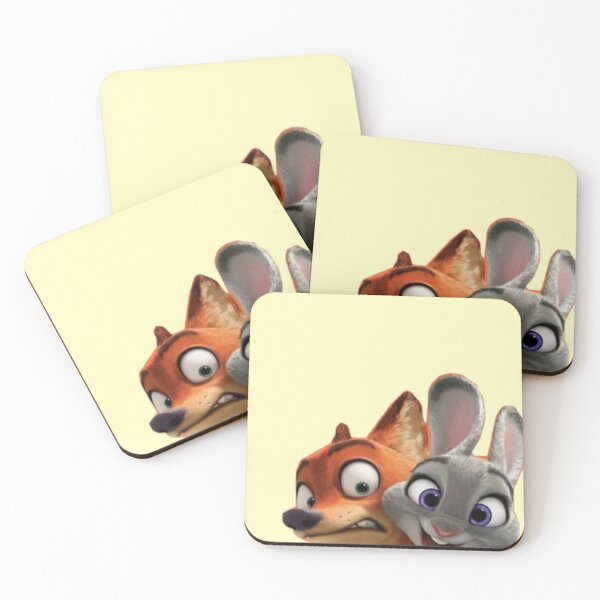 Item preview, Cute Nick & Judy Heart Pose – Zootopia Inspired Cartoon Couple Art | Bunny & Fox Love Design designed and sold by KryaArts27.