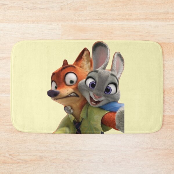 Item preview, Cute Nick & Judy Heart Pose – Zootopia Inspired Cartoon Couple Art | Bunny & Fox Love Design designed and sold by KryaArts27.