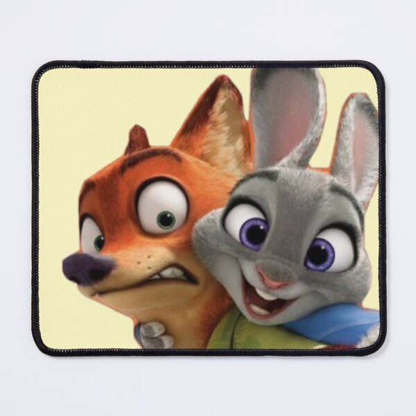 Item preview, Cute Nick & Judy Heart Pose – Zootopia Inspired Cartoon Couple Art | Bunny & Fox Love Design designed and sold by KryaArts27.