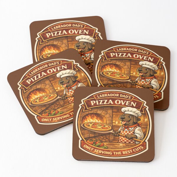 Item preview, Labrador Dad's Pizza Oven | Chocolate Lab Chef Vintage Badge | Funny Dog Pizza Lover Gift designed and sold by PawPrintCustom.