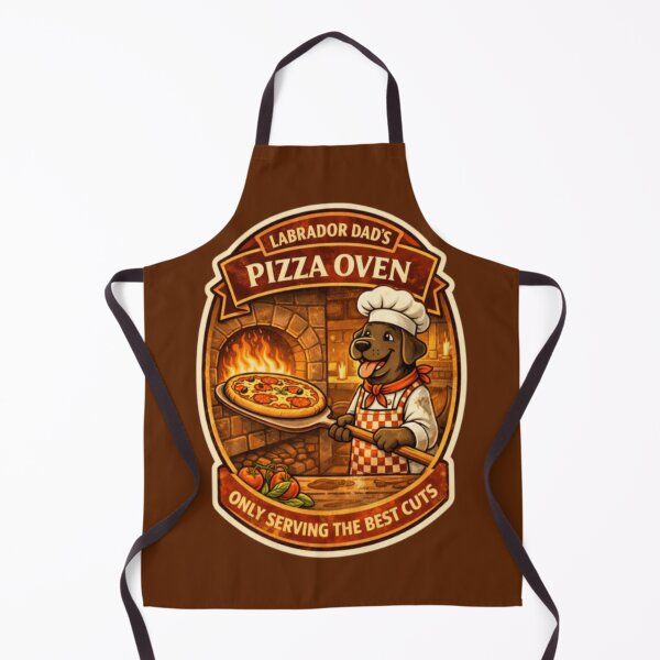 Item preview, Labrador Dad's Pizza Oven | Chocolate Lab Chef Vintage Badge | Funny Dog Pizza Lover Gift designed and sold by PawPrintCustom.