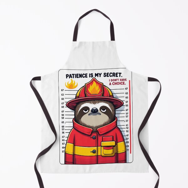 Item preview, Funny Sloth Firefighter Mugshot – Patience Is My Secret Firefighter Humor Gift designed and sold by CyfroweMysli.