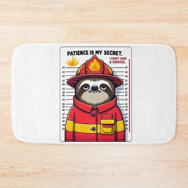 Item preview, Funny Sloth Firefighter Mugshot – Patience Is My Secret Firefighter Humor Gift designed and sold by CyfroweMysli.