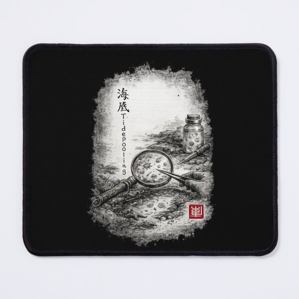 Item preview, Tidepooling Sumi-e Ink Art – Micro Life in Tidal Pools designed and sold by EuropeanPrints.
