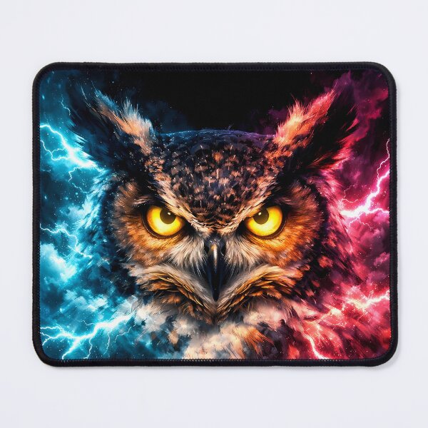 Item preview, Midnight Mystic Owl — Neon Storm Fantasy Wildlife Art designed and sold by KingCuppaDigitalArt.