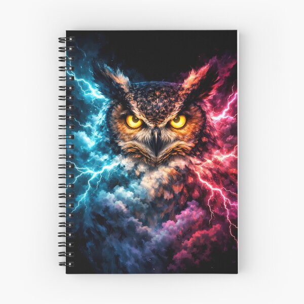 Item preview, Midnight Mystic Owl — Neon Storm Fantasy Wildlife Art designed and sold by KingCuppaDigitalArt.