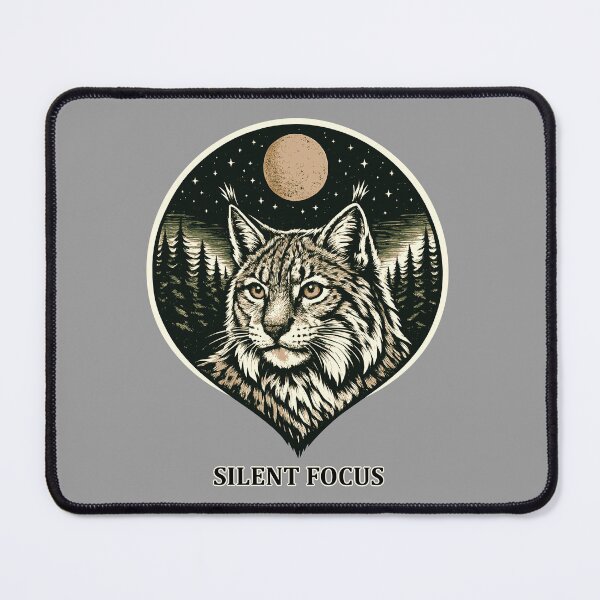 Item preview, Silent Focus - Lynx in Woodcut Style designed and sold by ZeitgeistSeason.