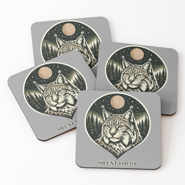 Item preview, Silent Focus - Lynx in Woodcut Style designed and sold by ZeitgeistSeason.