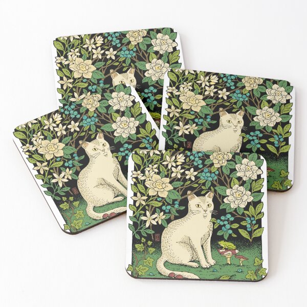 Item preview, Cat and Frog floral designed and sold by Syntetyc.