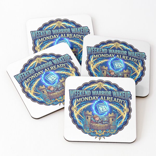 Item preview, Weekend Warrior Wakeup: Monday Already? – Funny Fantasy Knight & Time Portal Art designed and sold by RDproject.