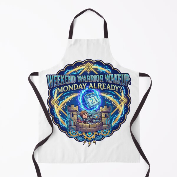 Item preview, Weekend Warrior Wakeup: Monday Already? – Funny Fantasy Knight & Time Portal Art designed and sold by RDproject.