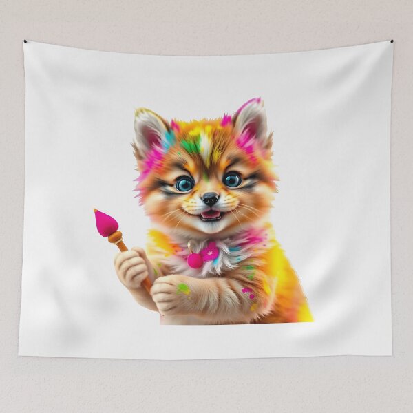 Item preview, Holi Puppy with Paintbrush designed and sold by Teewave-Ashish.