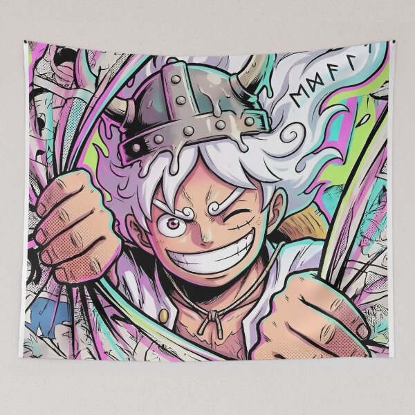 Item preview, Awakened Pirate Warrior Manga Collage – Neon Anime Power Punch designed and sold by Dyan4.