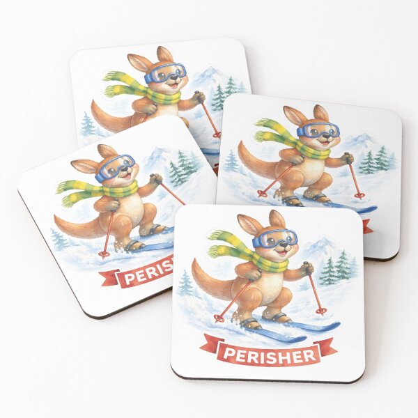 Item preview, Perisher NSW Skiing Kangaroo designed and sold by PamLeeDesign.