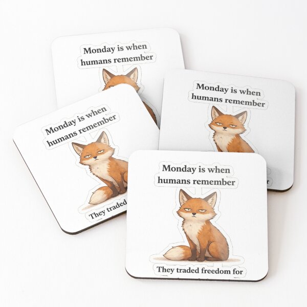 Item preview, Funny Sarcastic Fox Monday Freedom Quote Sticker designed and sold by JossDesign15.