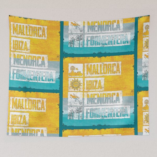 Item preview, Mallorca - Ibiza - Formentera - Menorca in blue designed and sold by Periartwork.
