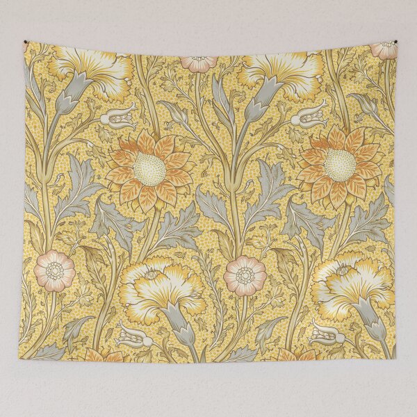 Item preview, William Morris Floral Pattern Yellow designed and sold by maniacfitness.