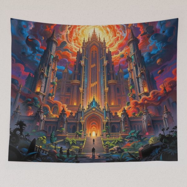 Item preview, Golden Fantasy Cityscape – Mystical Temple Vision full of energy and spirit designed and sold by FotoworldEdel.