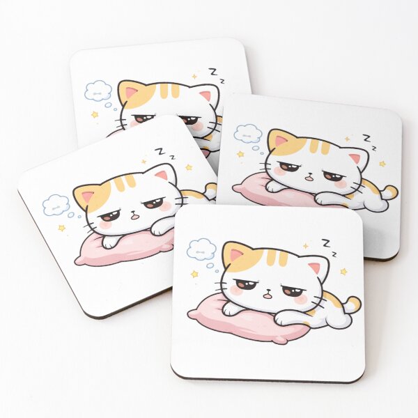 Item preview, Lazy Cat Sticker – Cute Kawaii Cat Aesthetic designed and sold by TinyEmotionCo.