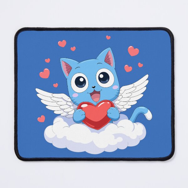 Item preview, Happy cupid cat spreading love (blue) designed and sold by ProjetF.