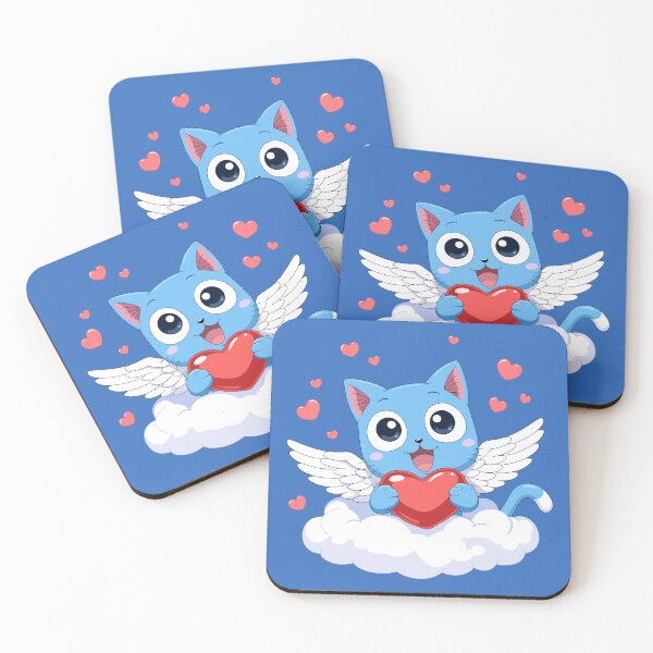 Item preview, Happy cupid cat spreading love (blue) designed and sold by ProjetF.