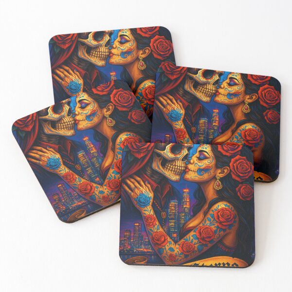 Item preview, Amor Eterno, Amantes de los Esqueletos – Arte de Tatuaje Chicano designed and sold by DyfunctionalTee.