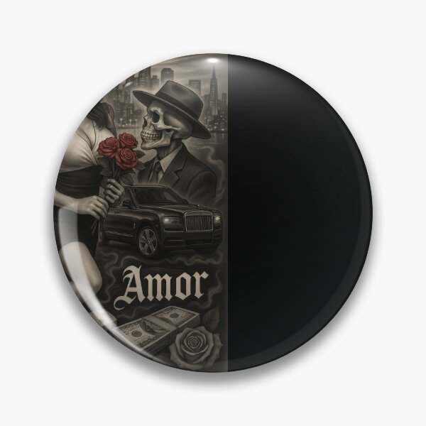 Item preview, Bay Area Amor – Chicano Tattoo Style Latina & Skeleton Love Story Street Art designed and sold by DyfunctionalTee.