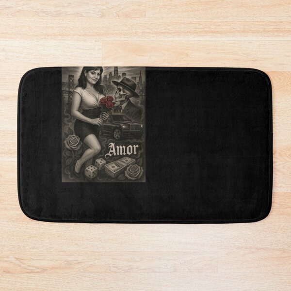 Item preview, Bay Area Amor – Chicano Tattoo Style Latina & Skeleton Love Story Street Art designed and sold by DyfunctionalTee.
