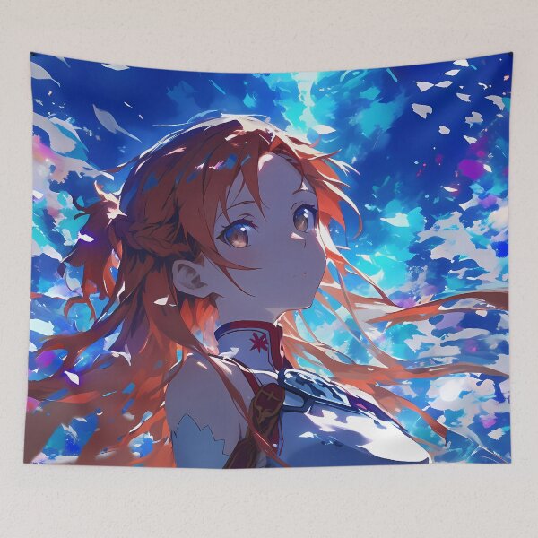 Item preview, Asuna Sword Art Online Sky Petals Dreamy Anime Portrait designed and sold by earlobejerk.