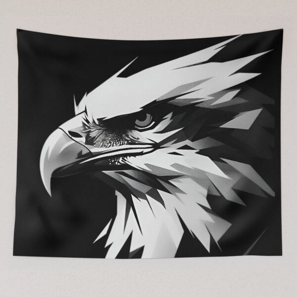 Item preview, Bold Eagle – Black & White Low-Poly Art designed and sold by Dyan4.