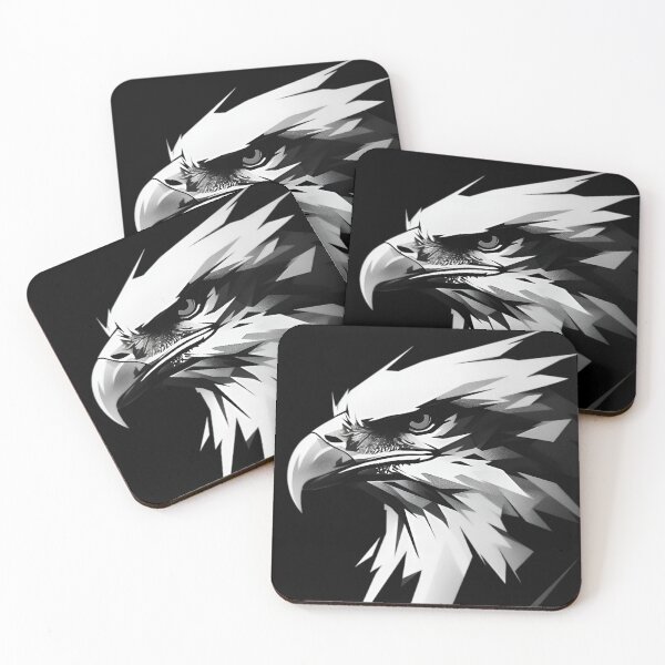 Item preview, Bold Eagle – Black & White Low-Poly Art designed and sold by Dyan4.
