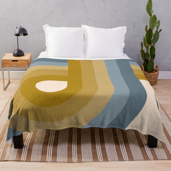 Item preview, Geometric Colorful Retro - Mustard Gold and Dusty Blue designed and sold by JMgraphic.