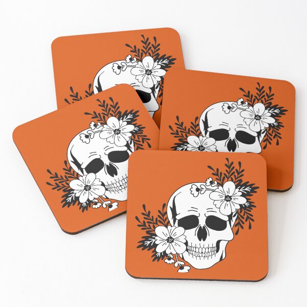 Item preview, Minimalist Floral Skull Line Art Design designed and sold by DraftDose.