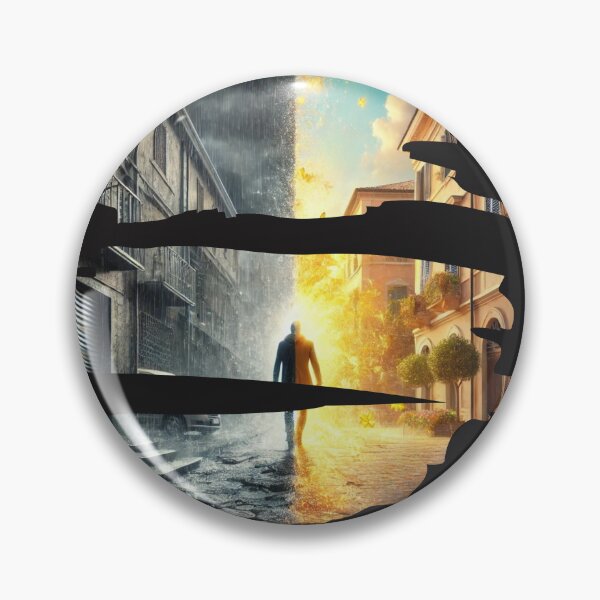 Item preview, Dark to Light Transformation – Surreal Split World Rain and Sunshine Inspirational Art designed and sold by Winetastic-Art.