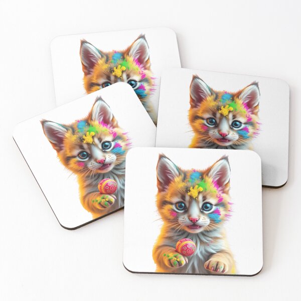Item preview, Holi Cat with Powder Ball  designed and sold by Teewave-Ashish.