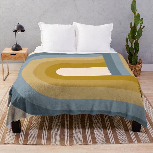 Item preview, Rainbow Retro Arch - Mustard Gold and Dusty Blue designed and sold by JMgraphic.