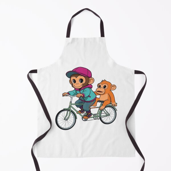 Item preview, Playful Cartoon Monkeys On blue Bike designed and sold by CeliaZnx.