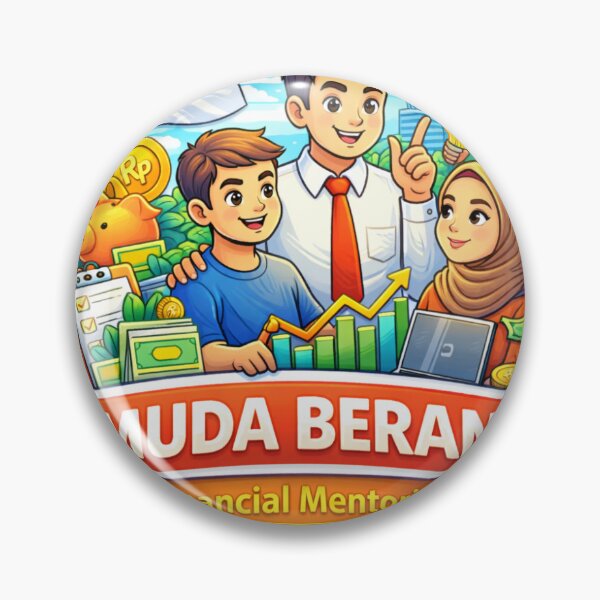 Item preview, Muda Berani Financial Mentoring Sticker – Indonesian Youth Entrepreneurship & Money Growth Illustration designed and sold by Wander Pop Studio.