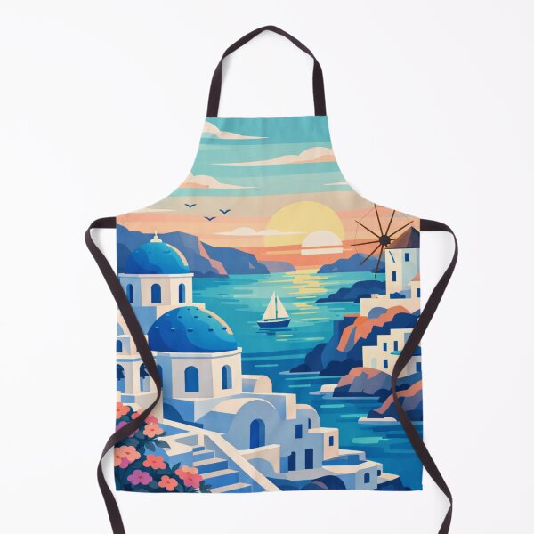 Item preview, Santorini Illustration Postcard designed and sold by MatthewHeights.