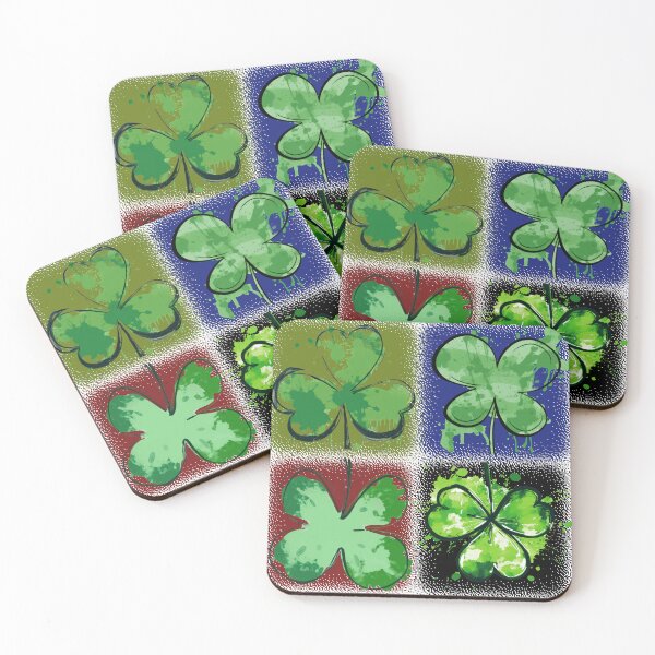 Item preview, 4 SQUARED CLOVER (St. Patrick's Day Themed Design) designed and sold by FREEKNSTEIN.