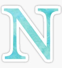 Teal Watercolor Ν Sticker