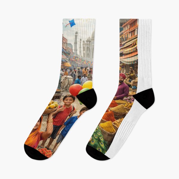 Item preview, Vibrant Indian Market Street  designed and sold by hiperdinotees.